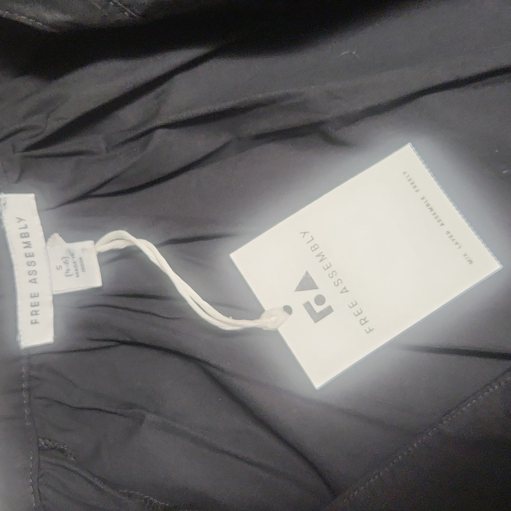 NWT Free Assembly Black Cotton Dress, Size Small - Picture 9 of 13